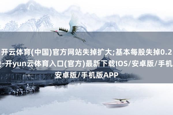 开云体育(中国)官方网站失掉扩大;基本每股失掉0.27元/股-开yun云体育入口(官方)最新下载IOS/安卓版/手机版APP