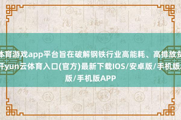 体育游戏app平台旨在破解钢铁行业高能耗、高排放贫瘠-开yun云体育入口(官方)最新下载IOS/安卓版/手机版APP