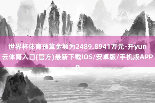 世界杯体育预算金额为2489.8941万元-开yun云体育入口(官方)最新下载IOS/安卓版/手机版APP