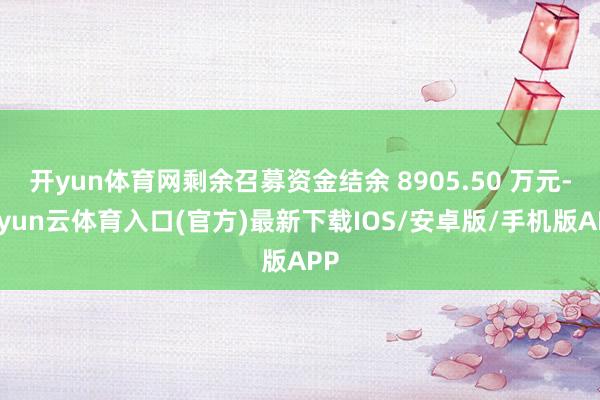开yun体育网剩余召募资金结余 8905.50 万元-开yun云体育入口(官方)最新下载IOS/安卓版/手机版APP